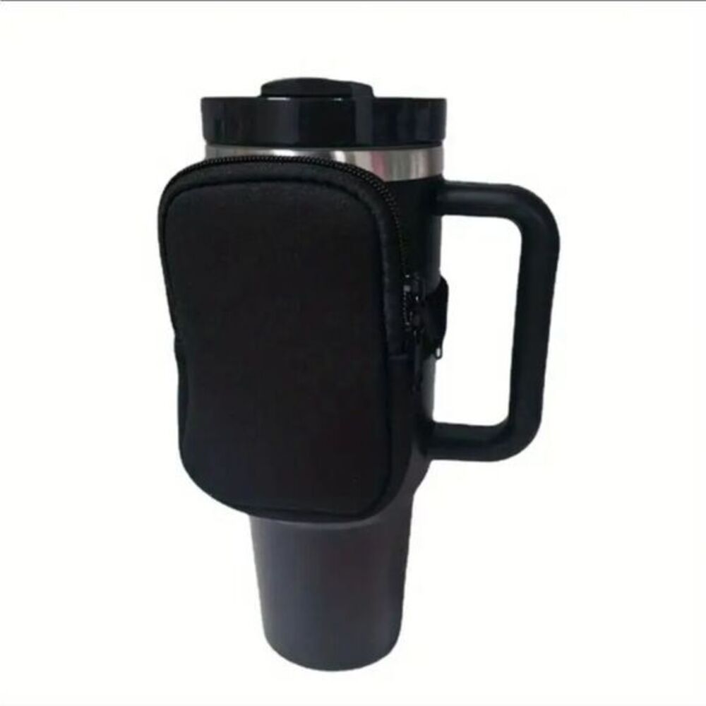 Water Bottle/Tumbler Pouch with‎ Zipper Black